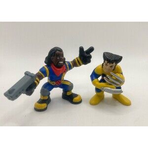Playskool Marvel Super Hero Adventure Bishop & Wolverine 3” X-Men Mutants 2008